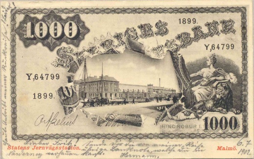 Bankovky na pohlednicích